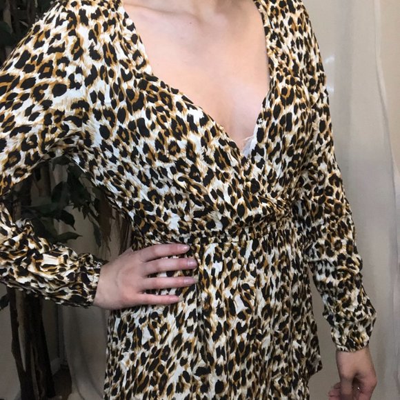 NWT Gorgeous Cheetah Print High Low Dress - Picture 5 of 7